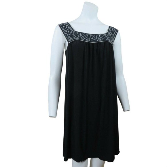 Vintage Max Studio Black Tank Dress S Sleeveless Pullover Stretch Kint USA Made - Picture 1 of 12